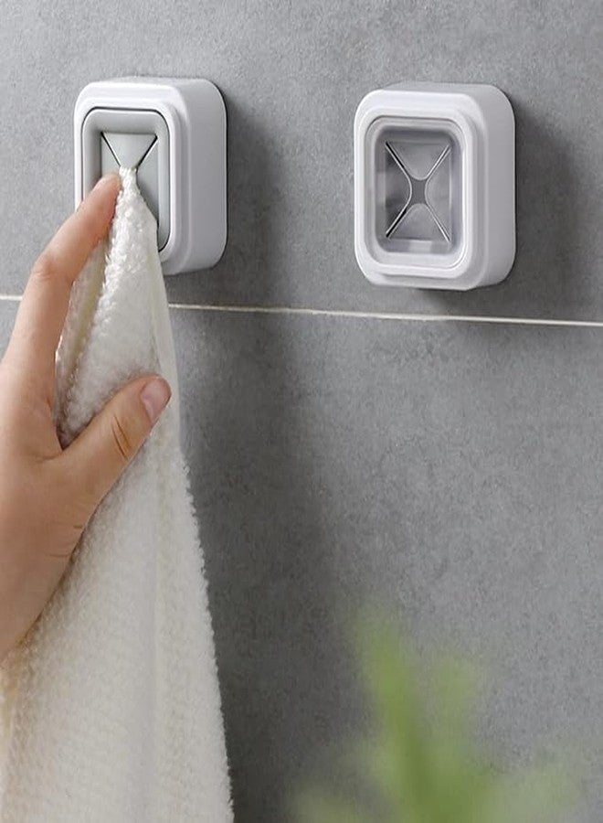 Aroja Punch Free Towel Plug Holder Bathroom Organizer Rack Towels Storage Wash Cloth Clip Bathroom Kitchen Accessories (6) - Image 1